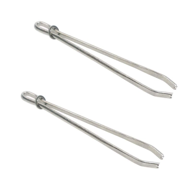 FoRapid Bodkin Needle Elastic Threader Self-Locking Tweezers Clip 78mm for Waist Band Craft Easy Pull Sewing Tool for Smooth Threading Tape Ribbon Elastic Through a Loop or Hem 2 PCS - Image 1